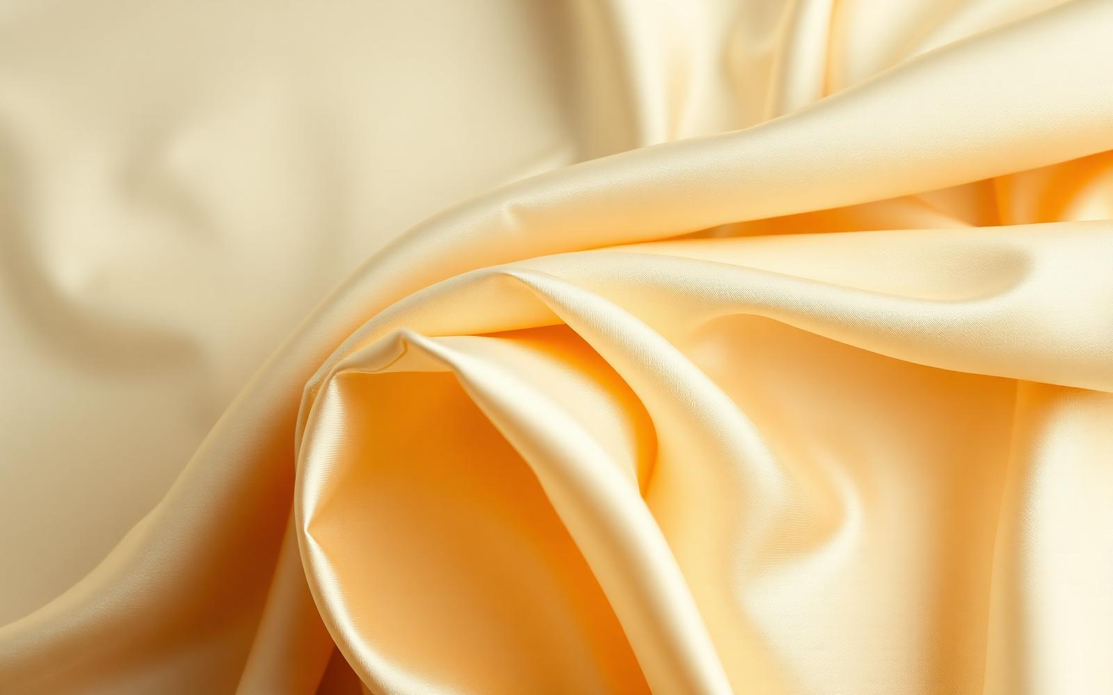 Draped silk fabric in cream and gold tones